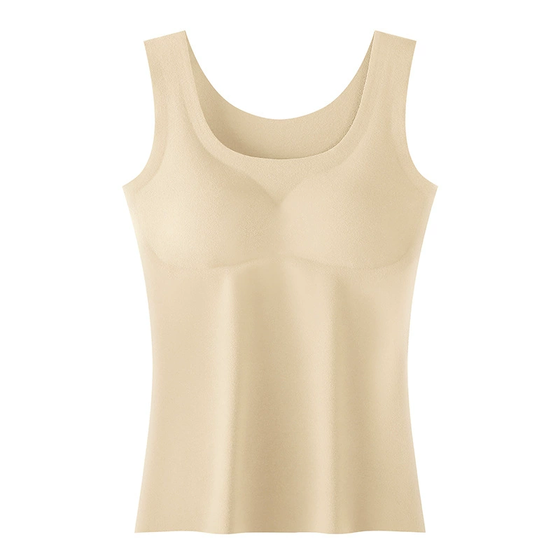 Demi-season keep warm tank top, top with cups, underwear, slim fit