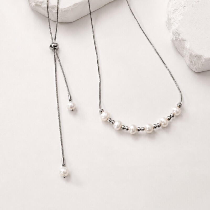 【Smile Moonlight】Smiley Face Freshwater Pearl Necklace with Multiple Wearing Styles, Adjustable, Light Luxury, Simple and Versatile 【Smile Moonlight】Smiley Face Freshwater Pearl Necklace with Multiple Wearing Styles, Adjustable, Light Luxury, Simple and Versatile