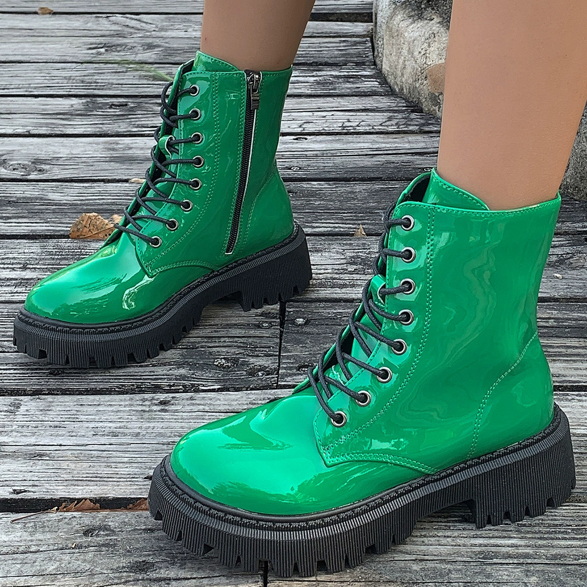 Женская обувь больших размеров, 35-42, женские мотоциклетные ботинки для внешней торговли, модные зимние женские ботинки с коротким бочкообразным ремешком на молнии с боковой застежкой-молнией, размер 41