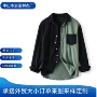 宽松拼色秋季翻领华夫格
