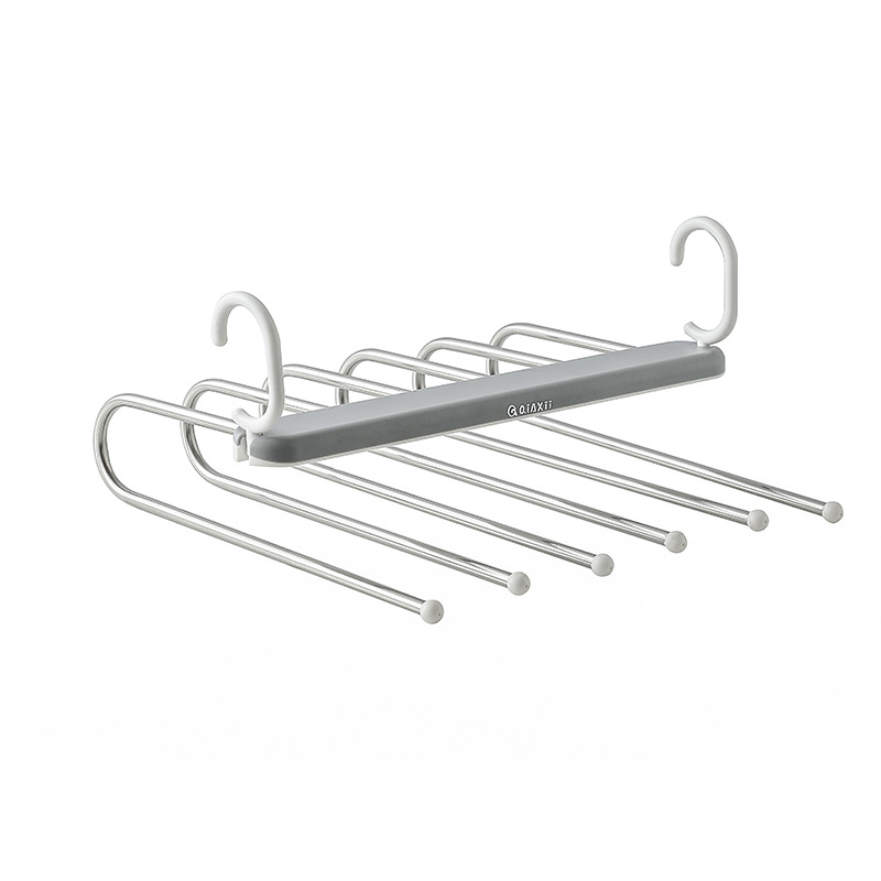 folding pant rack retractable multi-functional multi-layer pants hanger household magical trouser press wardrobe storage fantastic pants hanger