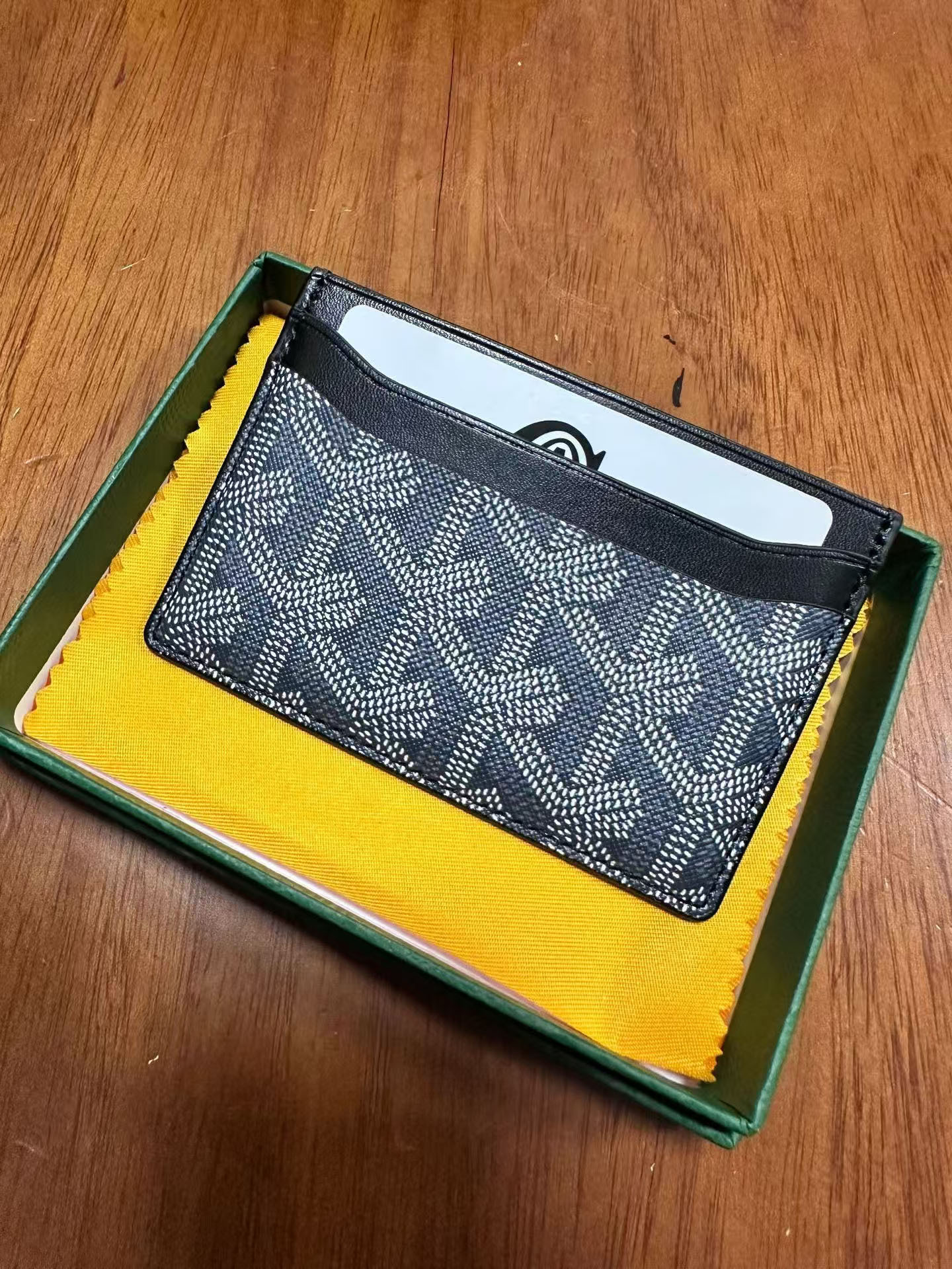 Tarjetero Goyard, tarjetero ultrafino de cuero genuino clásico para hombre, tarjetero de almacenamiento para mujer, tarjetero universal