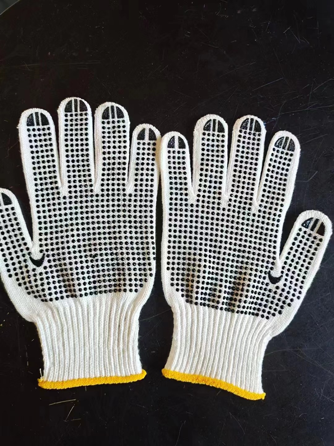 Guantes de trabajo de algodón con puntos de goma, resistentes y antideslizantes