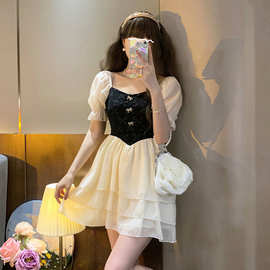 法式连衣裙子小个子气质收腰显瘦夏季2026新时尚气质小香风