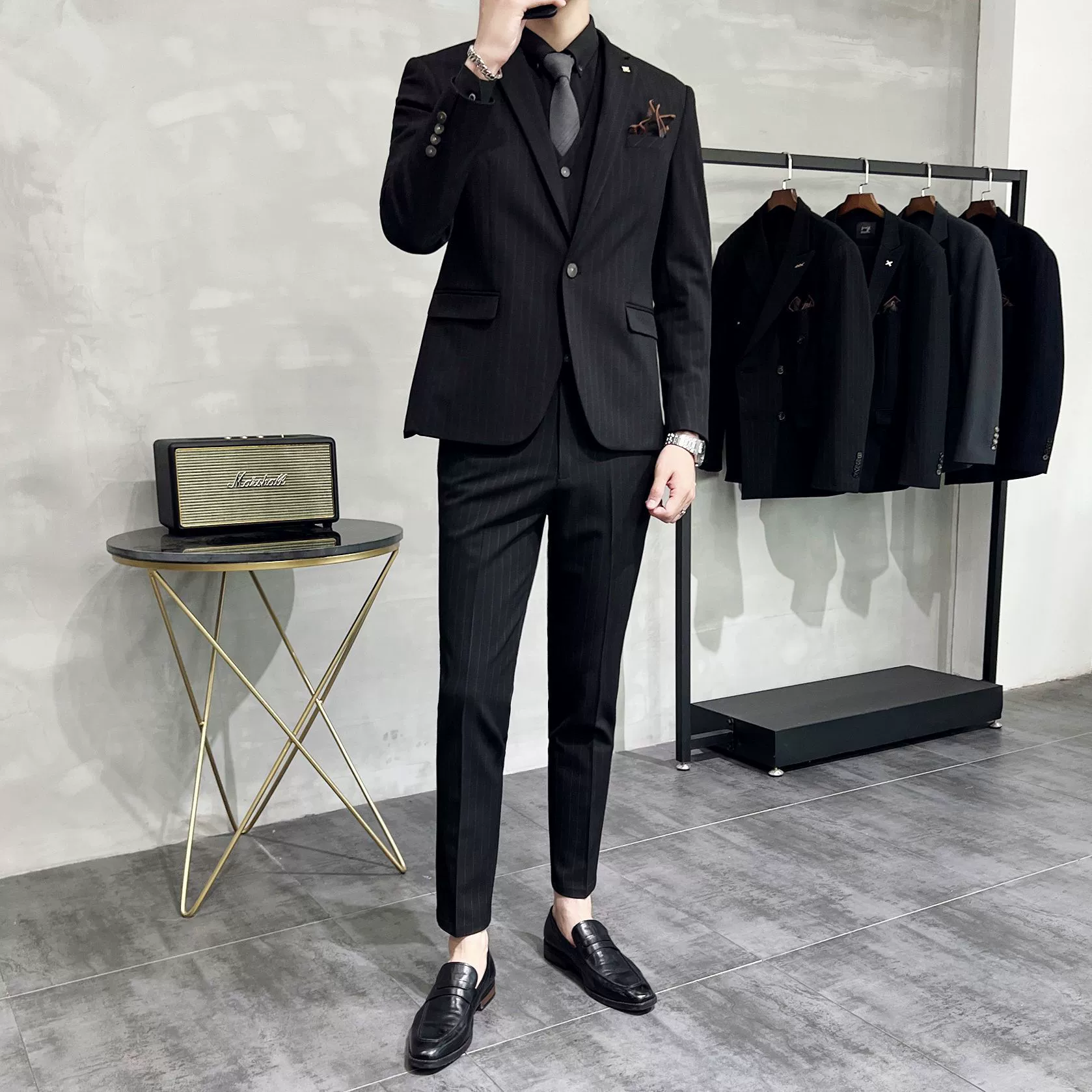 Classic suit jacket, set, high-quality style, Korean style, plus size