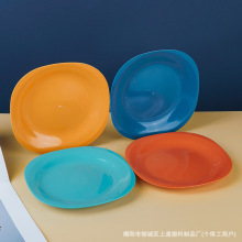 跨境pp盘子18.5CM方盘高品质家用餐盘零食盘餐饮店防摔塑料水果盘