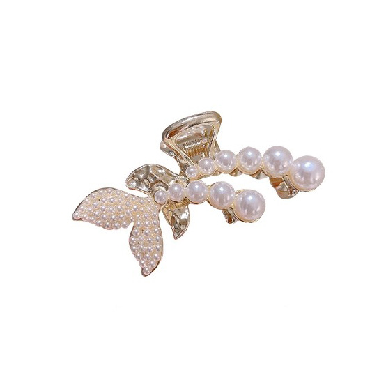 Nuevo medio lazo pelo pequeño clip simple tiburón clip accesorios para el cabello para las mujeres Pequeño clip de metal tamaño pequeño perla horquilla rota 2024