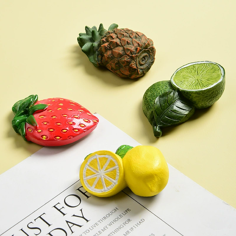 3D Cute Fruit Fridge Magnet, Resin Decorative Kitchen Magnet, Assorted Fruit Shapes