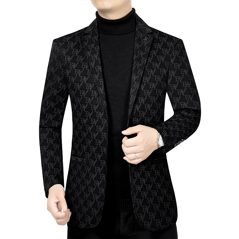 Herrenbekleidung 2024 Frühling und Herbst Neue Herrenanzugjacke mittleren Alters Papas Anzug High-End-Business-Casual-Anzug Herrenoberteile_voghion.com
