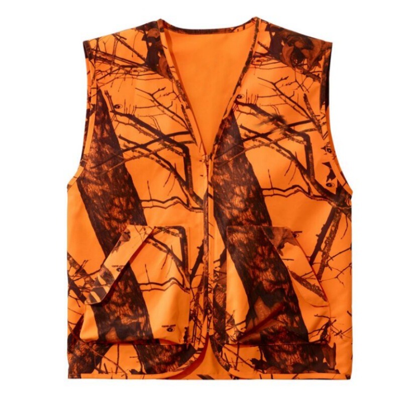 Factory Customized Orange Camouflage Hunting Suit Vest Men's Laminated Windproof Waterproof Breathable Flame Orange Hunting Vest