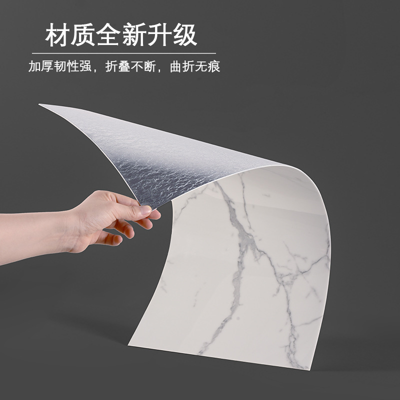 Autoadhesivo impermeable imitación de azulejos de pared de aluminio placa de plástico renovación decoración de cocina de mármol pegatinas de pared de baño