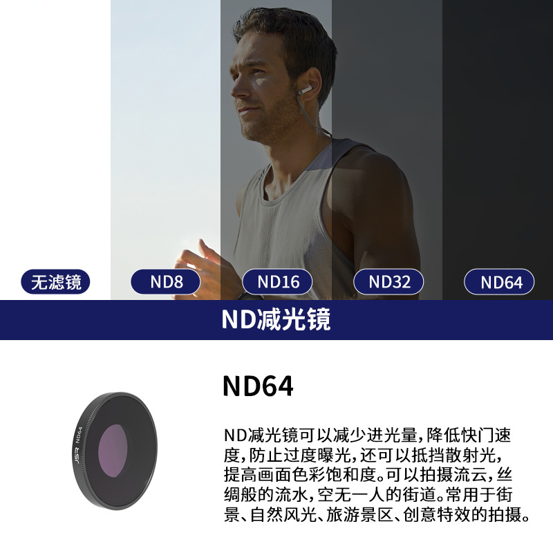 Para DJI Action4/5Pro Instalación de rosca universal Accesorios de cámara deportiva DJI Filtro