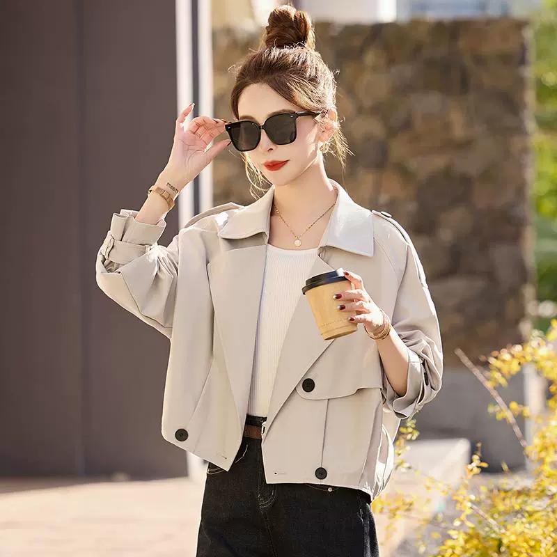 Модное весеннее trench coat для подростков, западный стиль, оверсайз