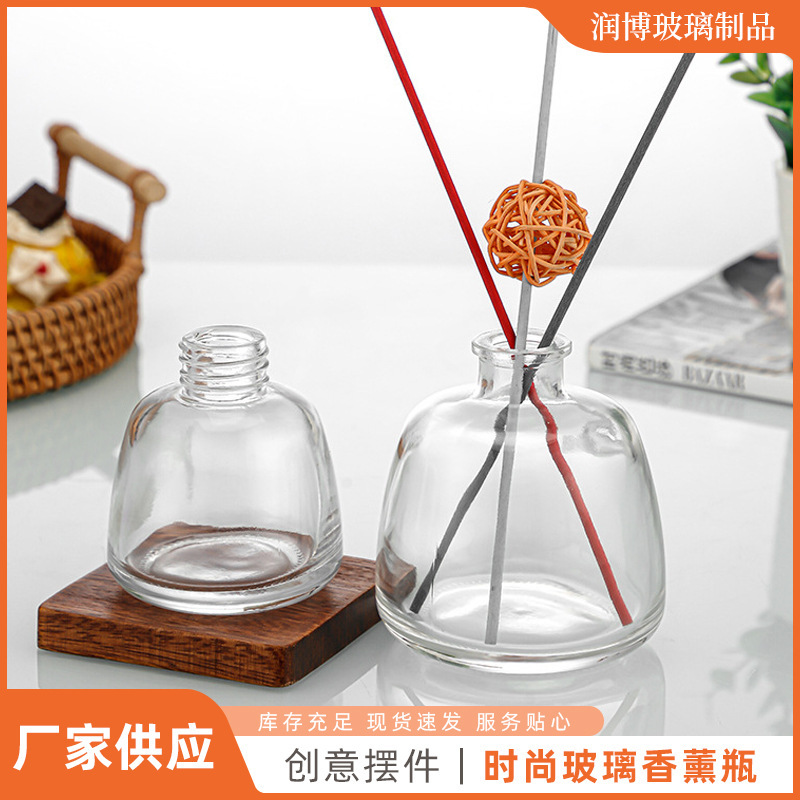 In-Stock B&B Hotel Large Belly Aromatherapy Bottle Empty Bottle Office Glass Ornament Flameless Rattan Essential Oil Aromatherapy Refill