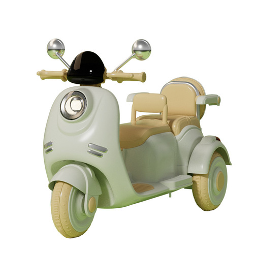 Children's electric car for 2-6 years old, three-wheeled electric motorcycle that can sit on two people, remote-controlled toy car, battery tricycle