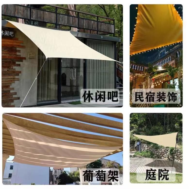 3 * 3 * 3 toldos impermeables y solares triangulares, agua a prueba de lluvia y velas a prueba de rayos ultravioleta en el jardín