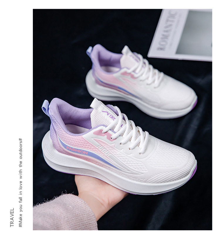 Giày thể thao nữ sneaker cổ thấp mặt lưới thoáng khí đế cao su chống trượt siêu nhẹ — 339 Màu hồng bay, 339 màu tím bay, 339 Feiwei-Hồng [Đóng hộp], 339 Feiwei-Tím [Đóng hộp] chi tiết 12