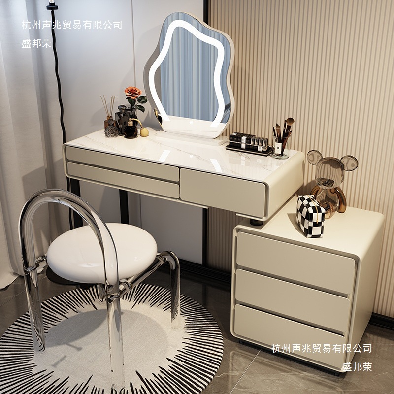Manufacturer's New Light Luxury Solid Wood Dressing Table Bedroom Modern Simple Corner Makeup Cupboard Storage Desk Integrated Sub