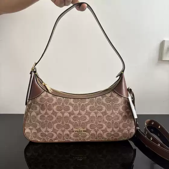 Coach New Women's Ella Classic Monogram Handbag Tote Shoulder Bag Crescent Horn Crossbody Shopper Bag