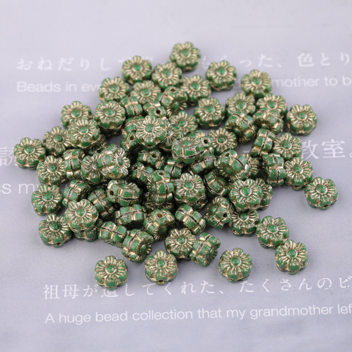 2025 nueva cuenta de vidrio checo preciosa flor hawaiana de vidrio 6mm aproximadamente 100 piezas accesorios de bricolaje