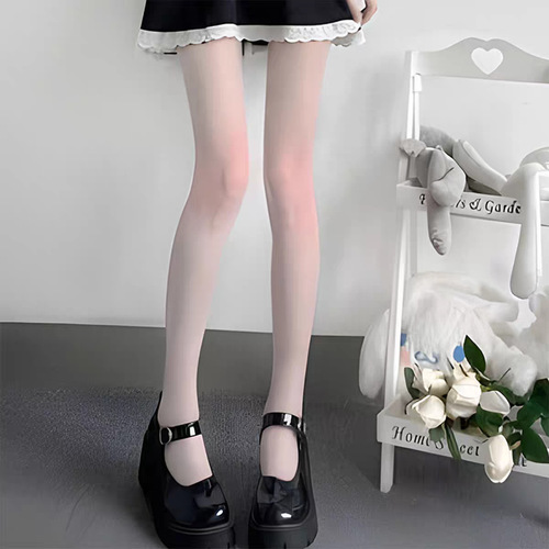 Blush gradient stockings white silk sexy cute creative pure desire soft girl teenage cross-dressing JK base socks internet celebrity beautiful legs