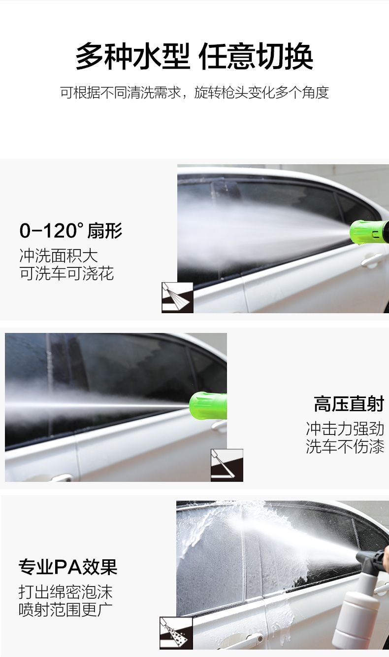 Car Wash Machine Kadan 1700W High-Power 220V High-Pressure Cleaning Machine Pump Car Wash Water Gun 220V Plug-In Electric Power