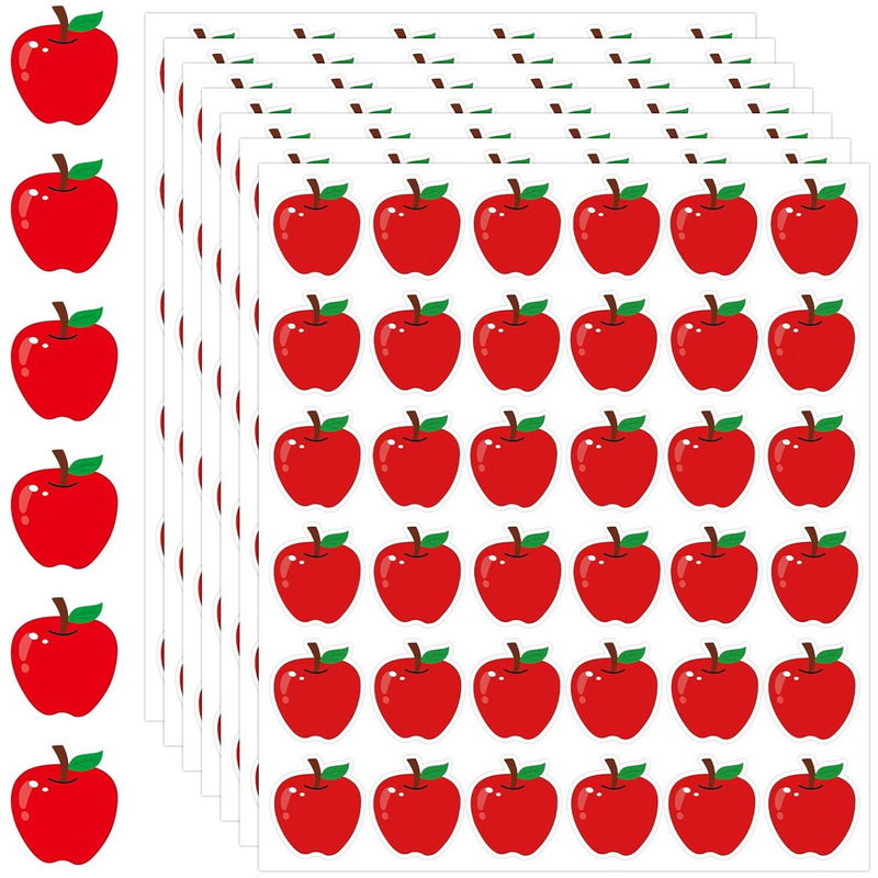36 Stickers/Sheet Red Little Apple Cartoon Colorful Apple Fruit Fun Reward Stickers Kindergarten Teacher Motivation