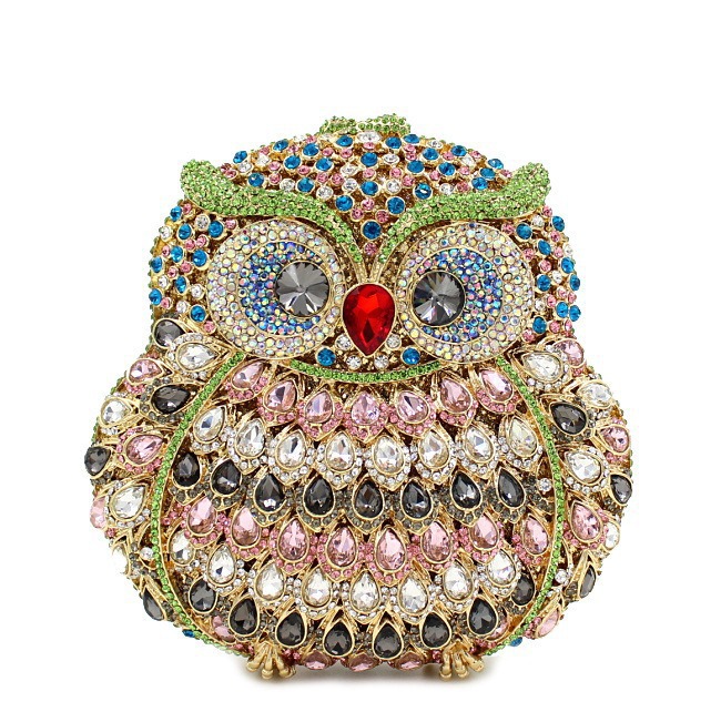 Owl diamond clutch bag, owl transfronterizo, bolsas de cena de diamantes, bolsas de diamantes huecas, bolsas de mano, bolsas de mujer