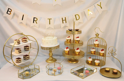 Decoración DE LA MESA de postre soporte de exhibición traje bandeja de pastelería comida fría té descanso Mesa pastel estante tarde té merienda stand image 21