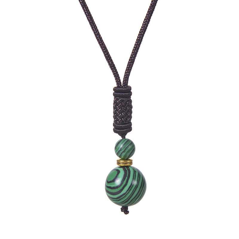 Geometric Pattern Ethnic Style Geometric Malachite Tiger Eye Obsidian Necklace 1 Piece