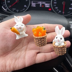 車載香水香薰可愛兔子汽車空調出風口掛件網紅車內裝飾擺件蝴蝶結