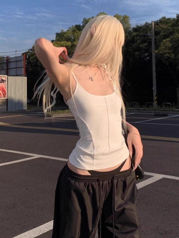 純粋な欲望スタイル天使の羽キャミソール女性の夏の新しいホットガールバックレス美しい背中ニッチユニークなアウタートップ|undefined