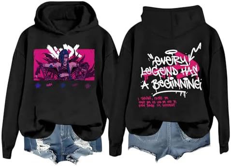 DLDXJQTPL Jinx Was Here Women Hoodie Jinx Arcane Figure