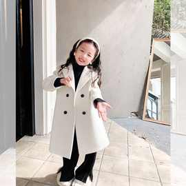 双面2025绒呢中大童羊绒儿童女加厚女童大衣时尚潮流保暖洋气韩版