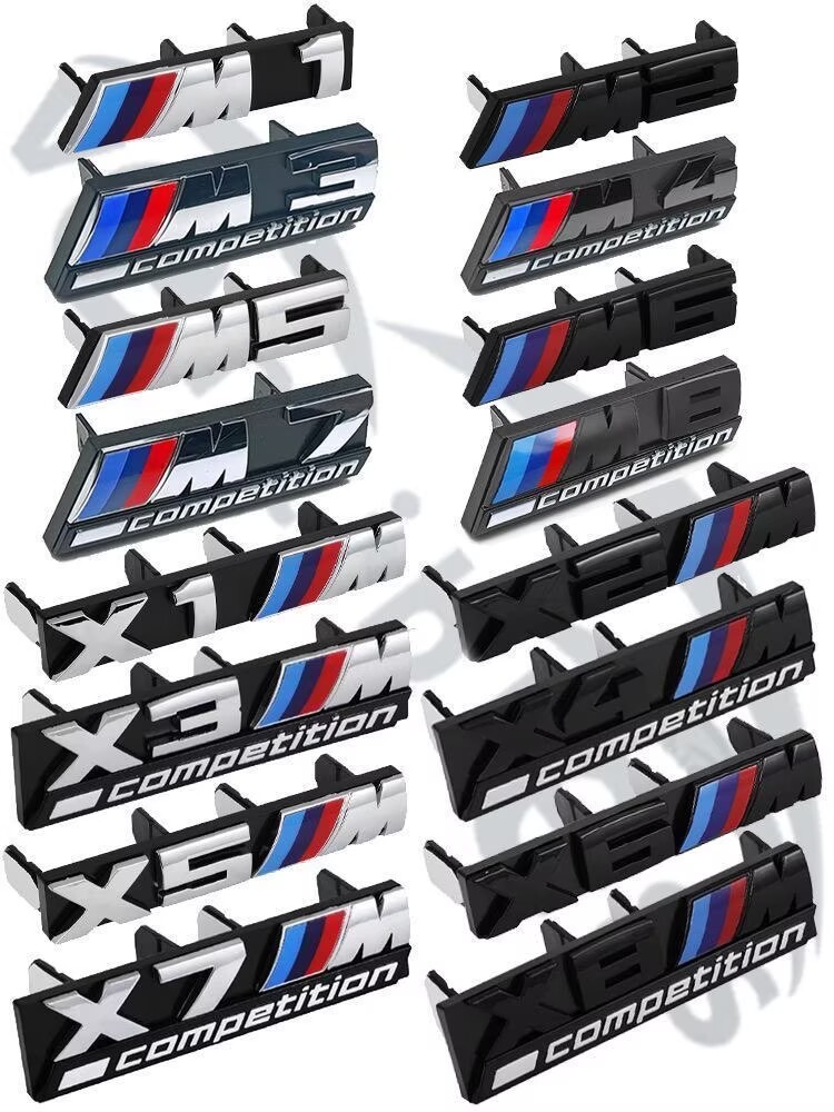 BMW self-adhesive universal grille emblem for 3 Series, 5 Series, X1M, M2, X3M, M4, X5M, M6, X7, M8, black