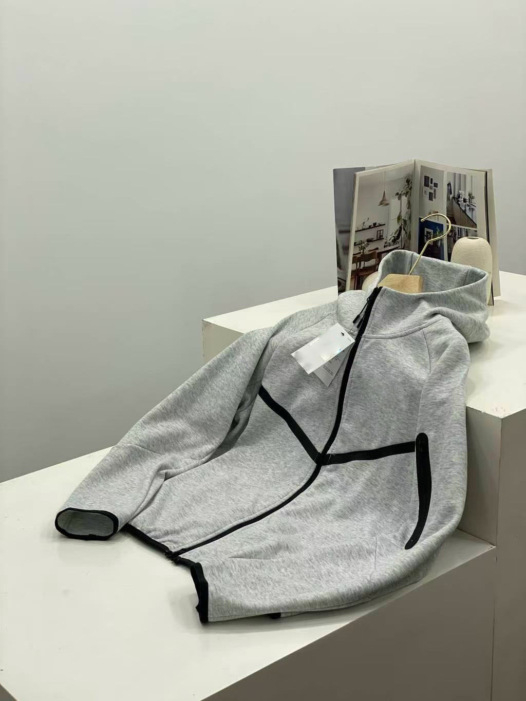 0950 traje de primavera y otoño para hombre 320g abrigo deportivo a prueba de viento de algodón pesado tejido suelto traje de pantalón de entrenamiento casual