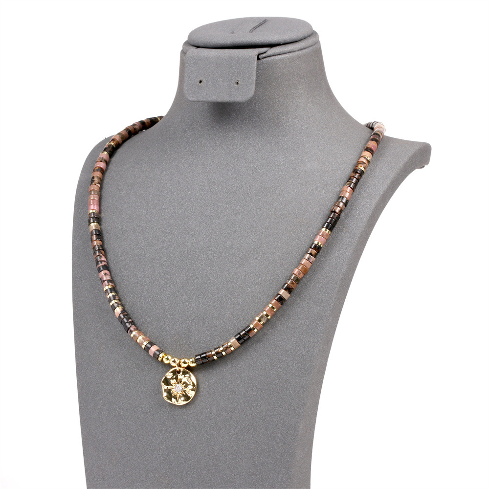 Fashion Pentagram Copper Plating Artificial Gemstones Bracelets Necklace