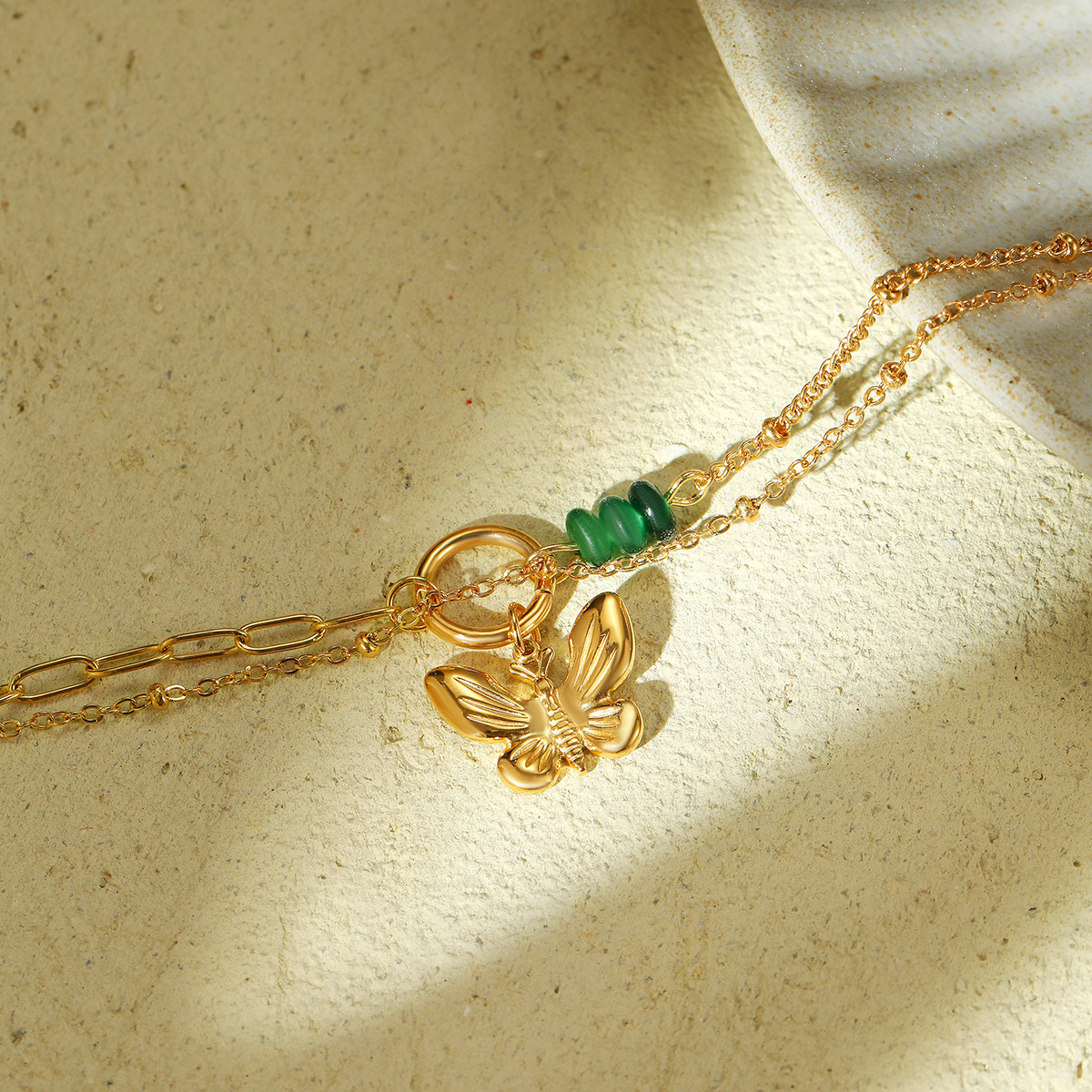 Holiday, Banquet, Travel Occasion Lady Bow Knot 304 Stainless Steel Natural Stone Bracelets In Bulk