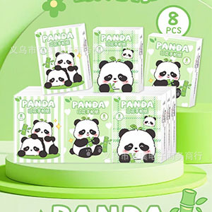 인쇄 된 손수건 종이 대나무 팬더 9