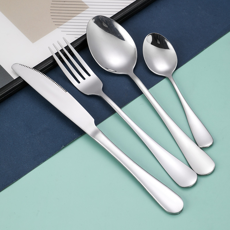 1010 Stainless Steel Knife, Fork, and Spoon Set for Hotel and Home Use, Western-Style Tableware, Steak Knife, Dessert Fork and Spoon, Gift with Logo Customization Available 1010 Stainless Steel Knife, Fork, and Spoon Set for Hotel and Home Use, Western-Style Tableware, Steak Knife, Dessert Fork and Spoon, Gift with Logo Customization Available