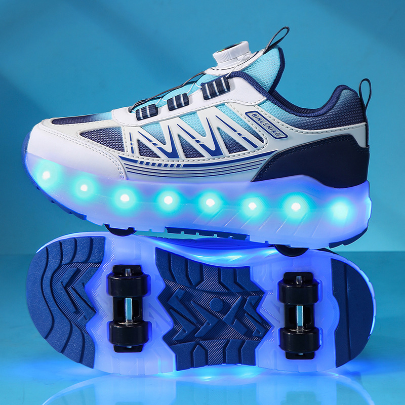 Cross-border children's inline skates, four-wheel roller skates, rechargeable model, with hidden wheels, direct from the source factory Cross-border children's inline skates, four-wheel roller skates, rechargeable model, with hidden wheels, direct from the source factory
