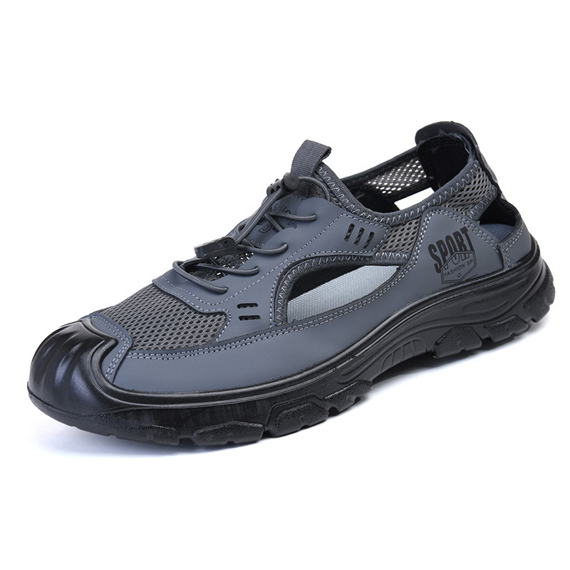 2025 verano nuevo estilo sandalias hombres huecos transpirables malla agujeros zapatos casuales de conducción de suela suave zapatos de conducción para hombres zapatos de playa