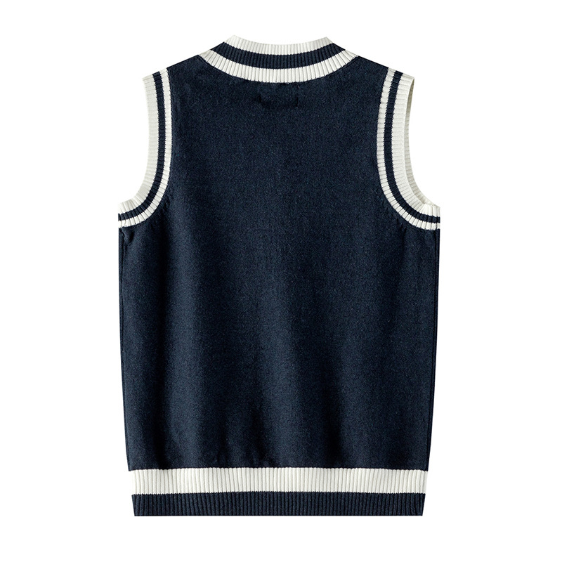 Venta al por mayor primavera y otoño niños kindergarten bebé uniforme escolar suéter chaleco exterior niñas Chaleco de punto