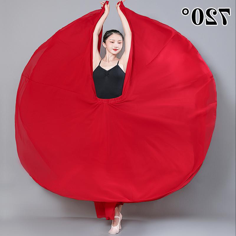 720 degrees large skirt dance skirt double -layer chiffon vertical…