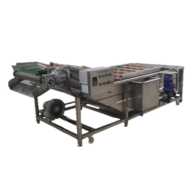 Máquina de limpieza de jengibre multifuncional para procesamiento de vegetales prefabricados línea de ensamblaje de pulverización de burbujas de fruta de piel amarilla