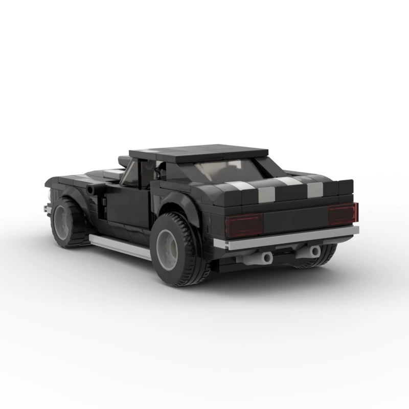 MOC Творческие маленькие крупинки и блоки дронов 1969 Комаро DIY Детские боевые игрушки машина MOC-58256