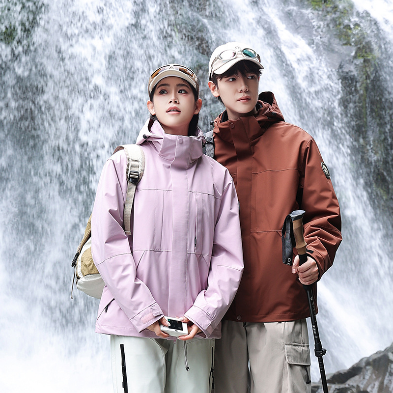 冬季新款户外冲锋衣男女同款羽绒内胆可拆卸三合一防风保暖两件套