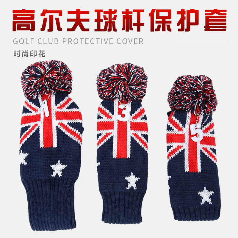 EBay transfronteriza suministros de golf mixta a juego cubierta de club de golf de punto Linda cubierta de club de pelota de piel al por mayor