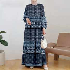 跨境宽松女士长款穆斯林连衣裙(一件代发，图片不限，价格可谈）