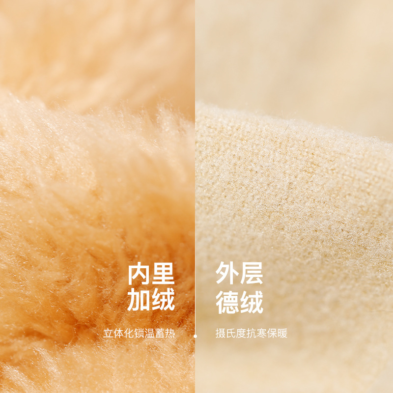 Autumn and Winter Gloves Women's Outdoor Cycling Touch Screen Double Layer Velvet Thickened Windproof Cold-proof Soft Velvet Skin-friendly Warm Gloves